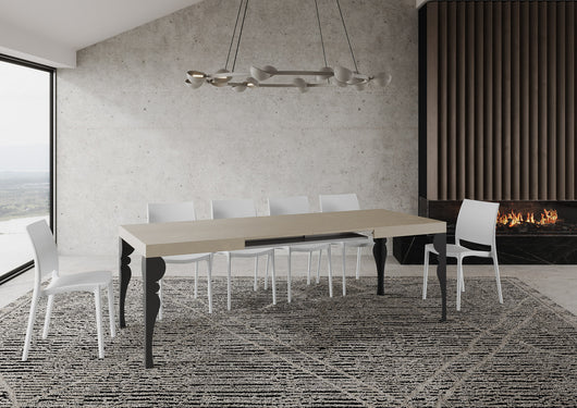 Tavolo allungabile 90x140/400 cm Paxor cashmere gambe antracite