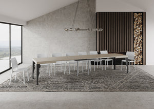 Tavolo allungabile 90x140/400 cm Paxor cashmere gambe antracite