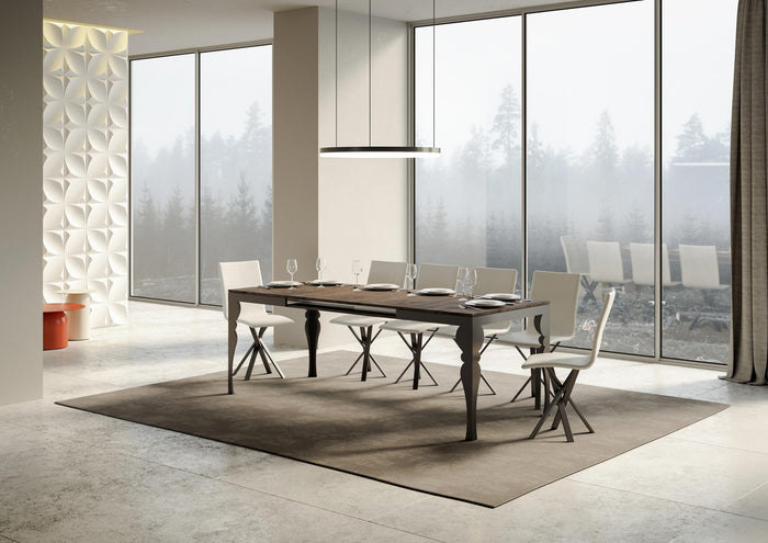 Tavolo allungabile 90x120/224 cm Paxor Evolution Noce telaio Antracite