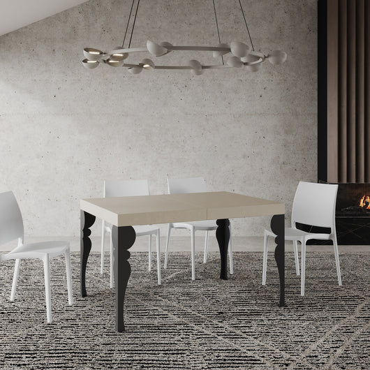 Tavolo allungabile 90x120/224 cm Paxor Premium cashmere gambe antracite