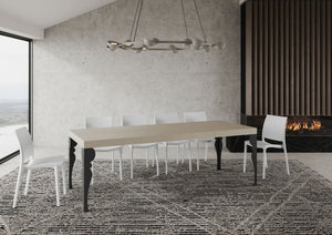 Tavolo allungabile 90x120/224 cm Paxor Premium cashmere gambe antracite