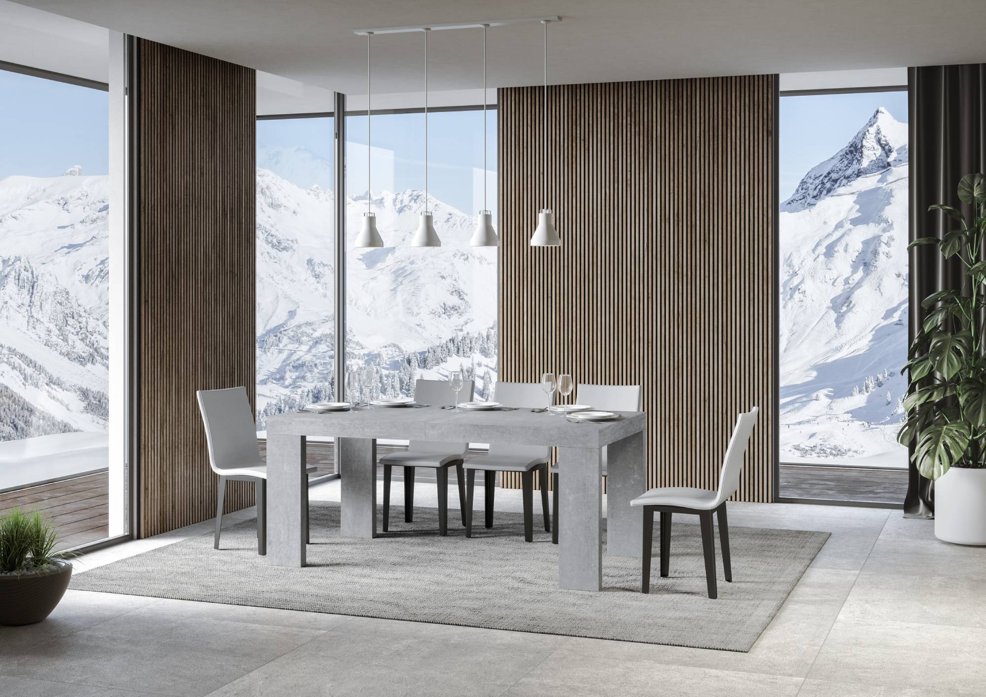 Tavolo allungabile 90x160/420 cm Roxel Cemento