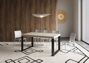 Tavolo allungabile 90x160/420 cm Tekno cashmere gambe antracite