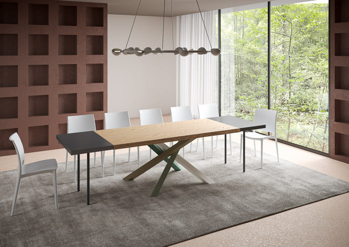 Tavolo allungabile 90x180/280 cm Versalux scortecciato rovere gambe 4/A