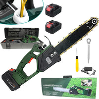 Motosega a Batteria con Lama da 12" (30cm) Taglio Massimo 30 cm Elettrosega due Batterie 68V 6000mAh con Pompetta Olio per Lubrificazione Catena Automatica per Tagliare Rami e Legno