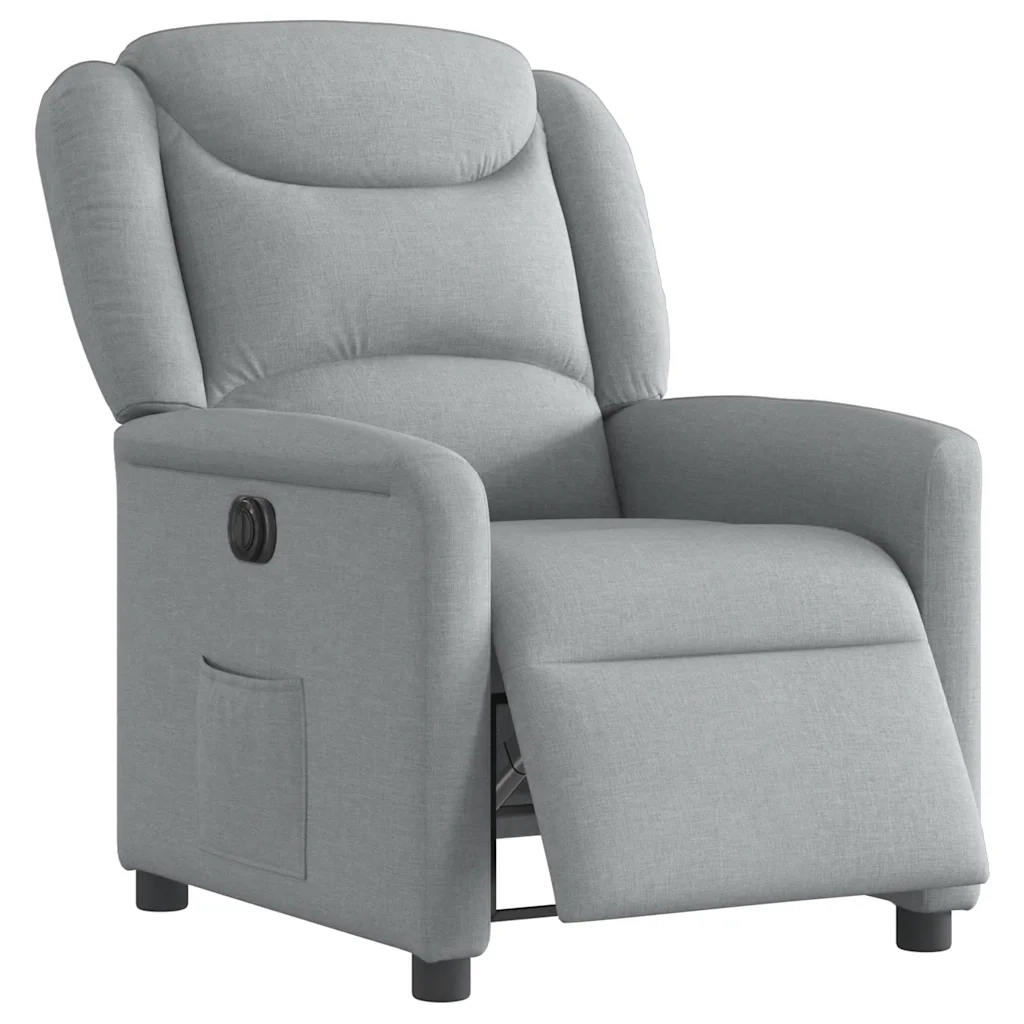 Poltrona Elettrica Reclinabile-Divano Sedia Grigio Chiaro in Tessuto 659153