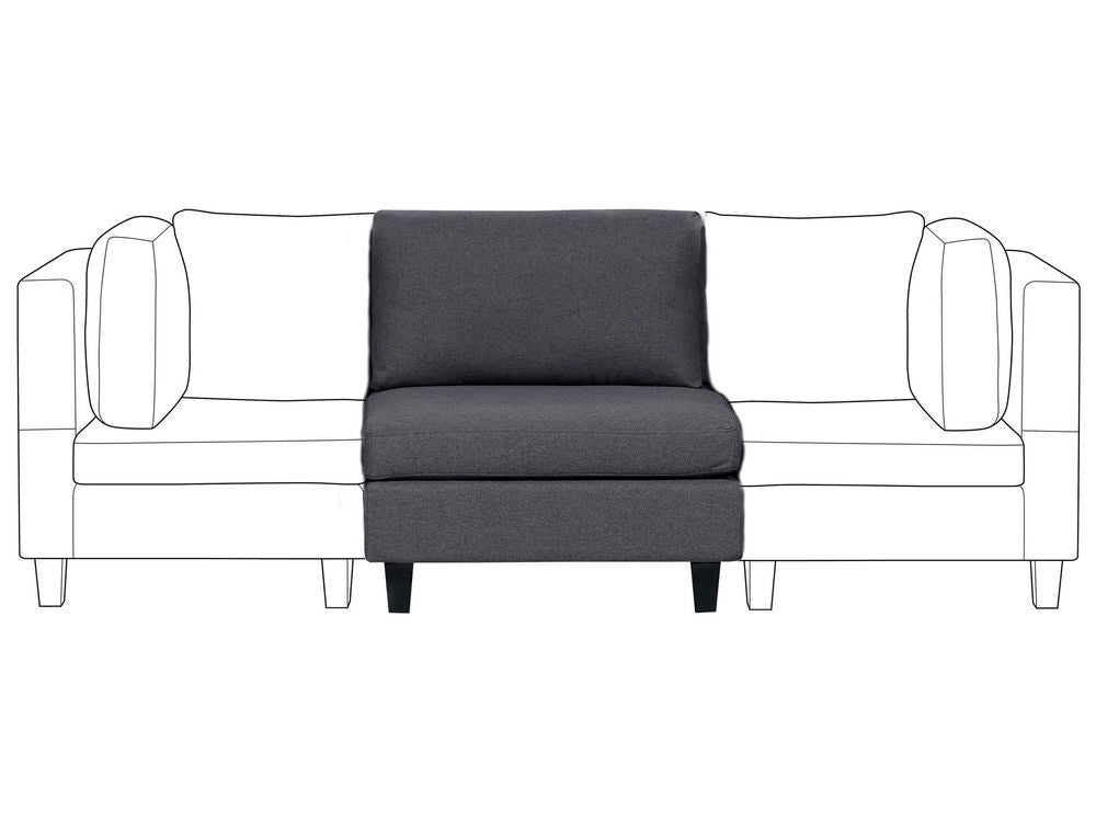 Poltrona imbottita in tessuto grigio scuro a 1 posto sezione modulare stile moderno scandinavo soggiorno