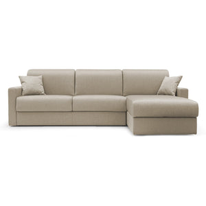 Chris Divano letto angolare 5 posti in tessuto impermeabile T13 268 cm Destro (mat 140x197) beige