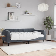 Divano Letto con Materasso Grigio Scuro 90x190 cm in Velluto 3197053