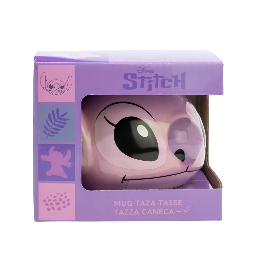 Tazza 3D in Ceramica 375ml Collezione Angel con Scatola Regalo Rosa Disney