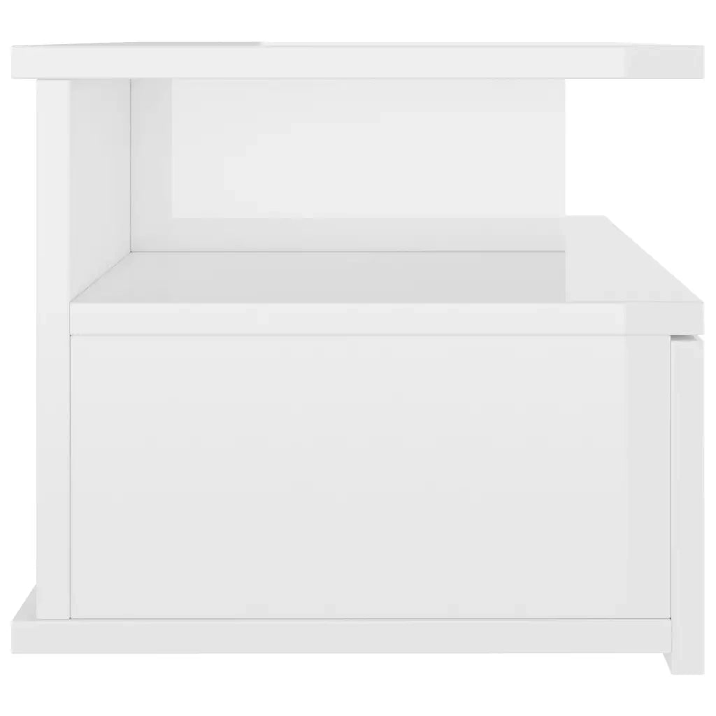 Comodini Pensili 2 pz-Set di 2 Tavolino da notte Bianco Lucido 40x31x27cm Legno Multistrato
