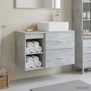 Set di mobili per il bagno 2 pz Grigio Cemento 3403883