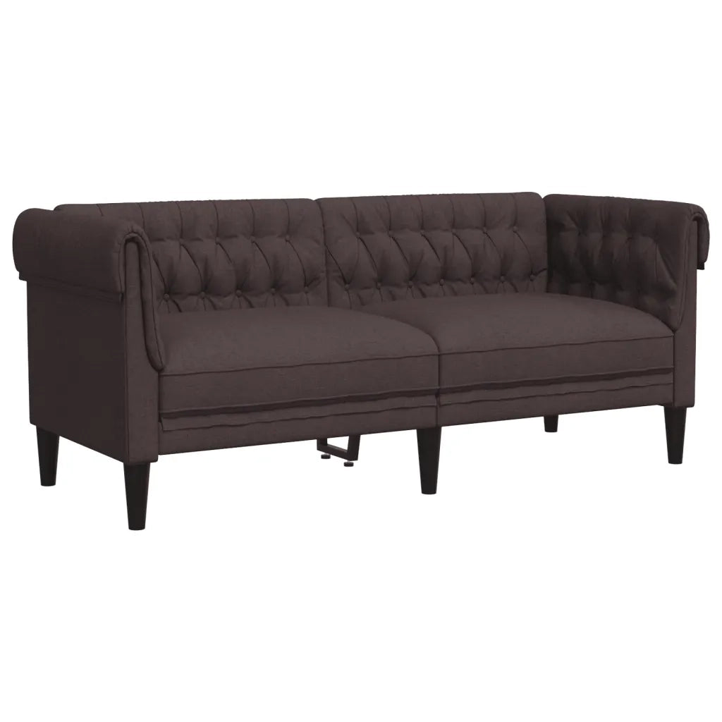 Set di Divani 2 pz Marrone Scuro in Tessuto 3209203
