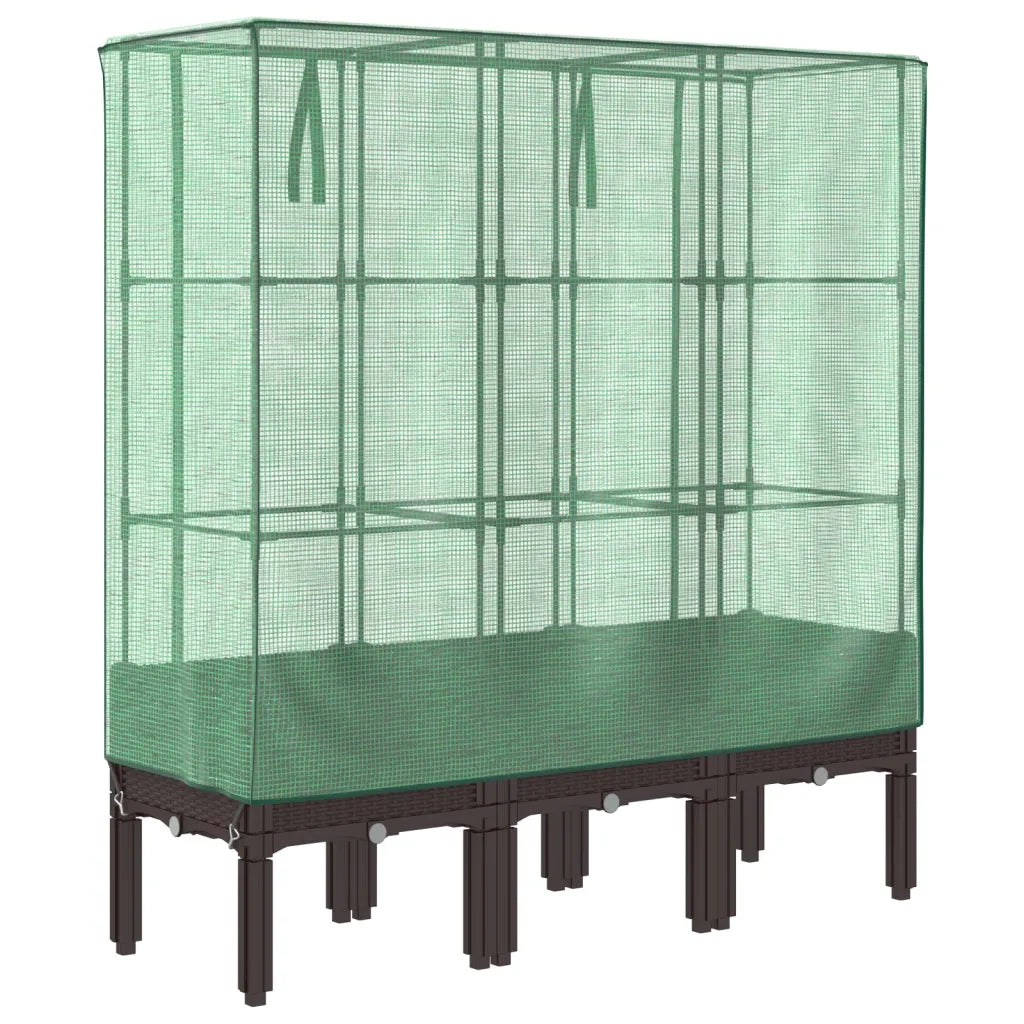 vidaXL Letto Rialzato con Copertura Serra Effetto Rattan 120x40x140 cm