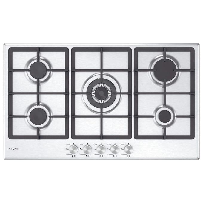 Candy Moderna CHG93WX/1 Acciaio inox Da incasso 86 cm Gas 5 Fornello(i)