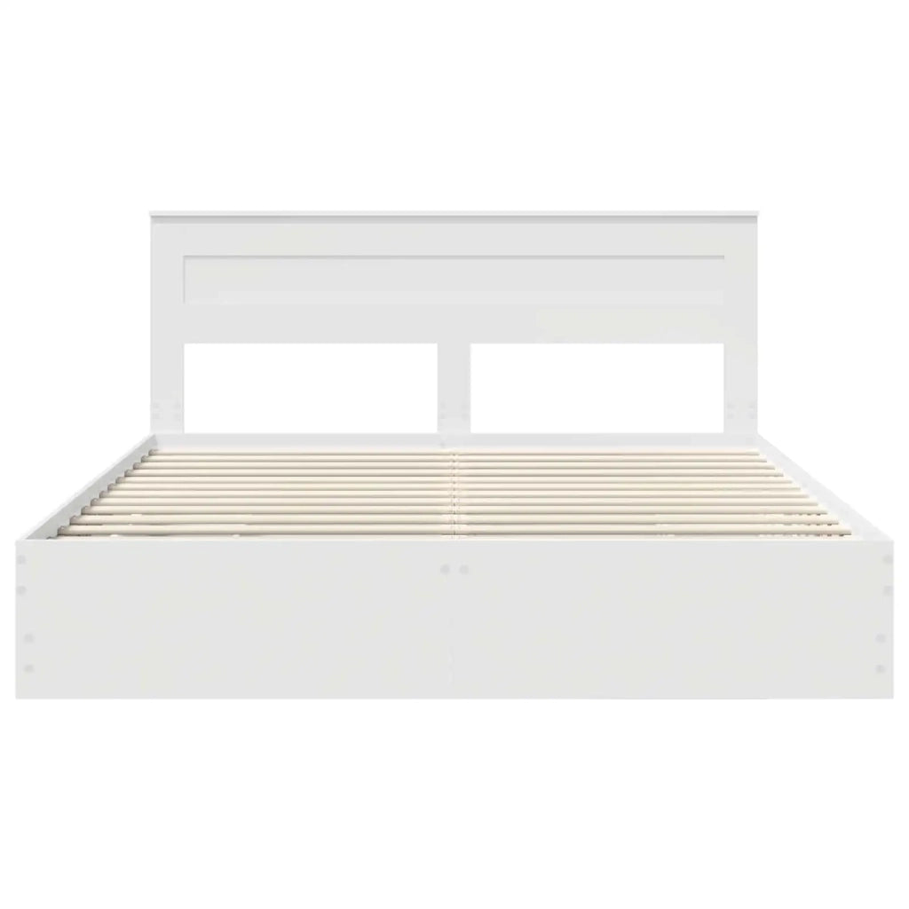 Struttura del letto Bianco 200 x 200 cm Legno Ingegnerizzato