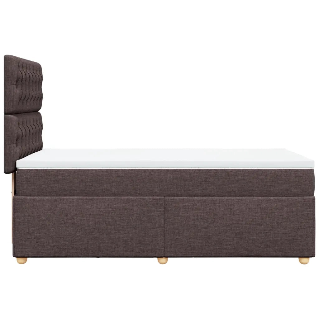Giroletto a Molle con Materasso Marrone Scuro 100x200cm Tessuto
