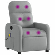 Poltrona Massaggiante | Sedia Relax Reclinabile Grigio Chiaro in Tessuto