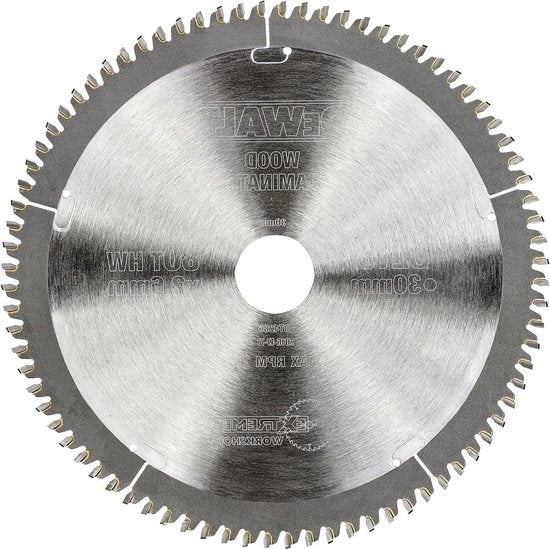 Circolare per sega circolare 216 mm 80TFZ finitura extra fine per fineer alluminio e plastica DT4286