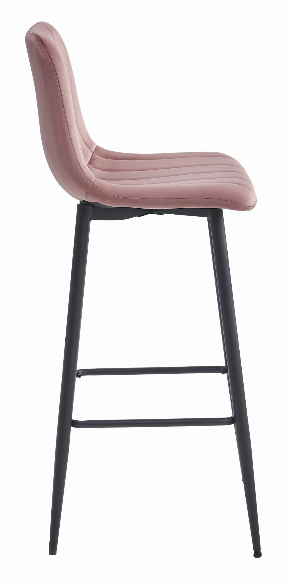 Sgabello Valora POZZA in velluto rosa scuro con gambe nere per cucina x2