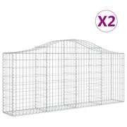 Cesti Gabbioni ad Arco 2 pz 200x30x80/100 cm Ferro Zincato