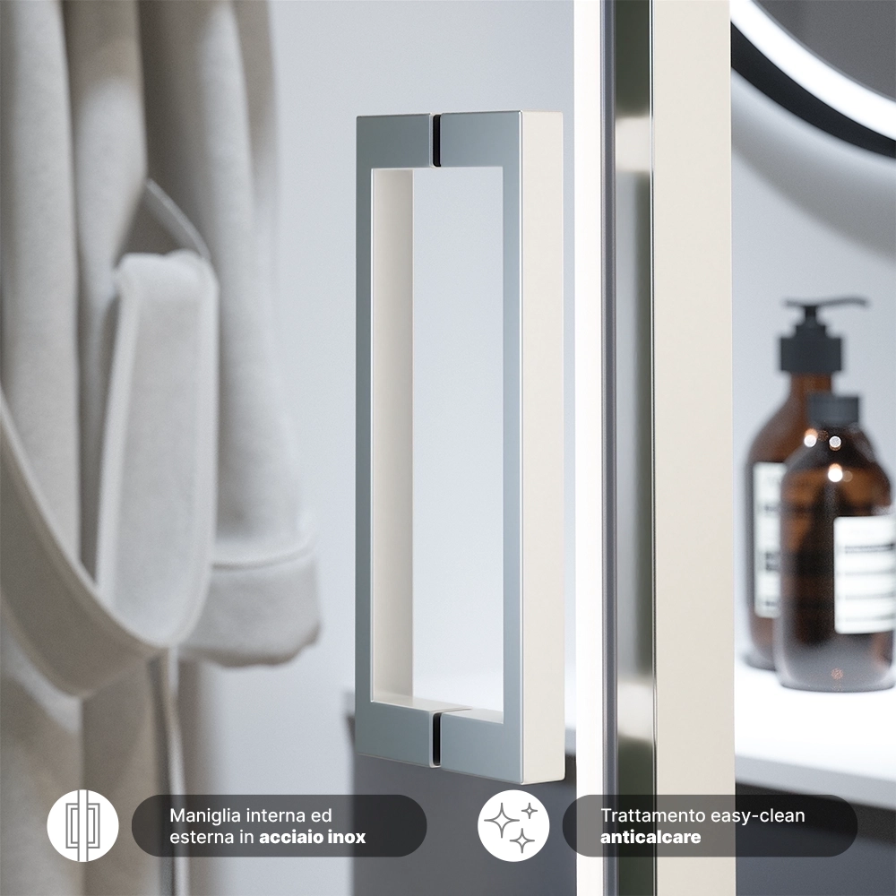 Box doccia 130x100 cm con apertura scorrevole vetro 6mm trasparente h195 cm | Aruba