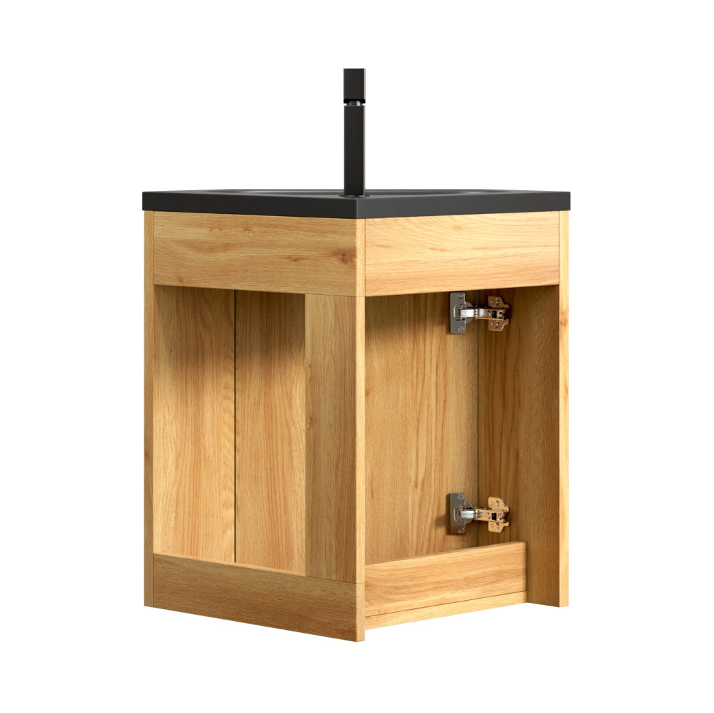 Mobile bagno angolare con lavabo integrato nero opaco
