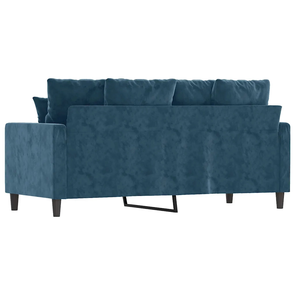 Divano | Divano da soggiorno | Sofa a 2 Posti Blu 140 cm in Velluto