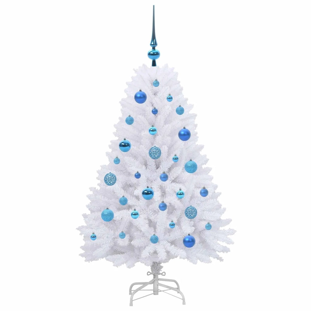 Albero di Natale Artificiale con Rami Pieghevoli Bianco 120 cm