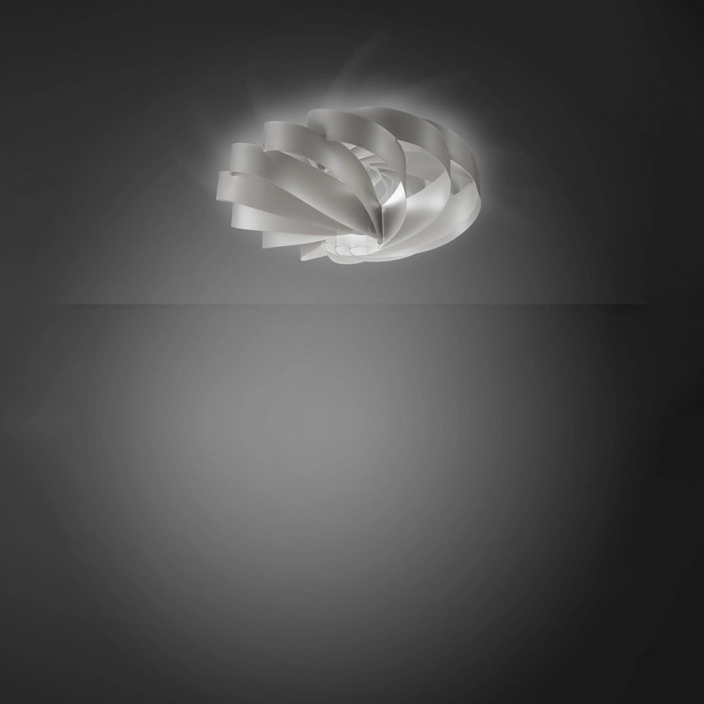 Plafoniera Moderna Flat Polilux ® Argento 1 Luce E27 D60Cm