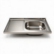 Lavello appoggio acciaio inox 80x50 cm una vasca e gocciolatoio sinistro SA216