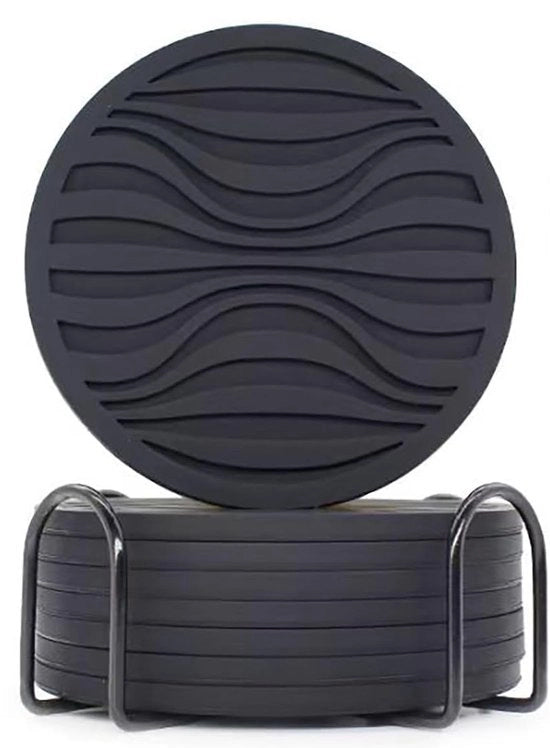 8 pezzi di supporti per tazze in silicone con progetto rigido (0,2 pollici) - con rete metallica - supporti per tazze isolate - antiscivolo e antiaderente - silenziosi - impermeabili - lavastoviglie resistenti - 10 * 10 * 0,5 cm