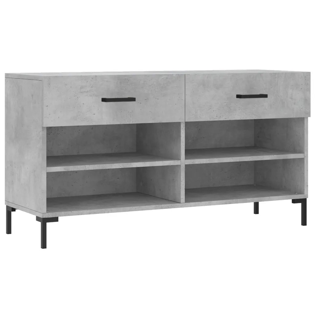 Panca Porta Scarpe-Sgabello-Panca Scarpiera Grigio Cemento 102x35x55cm Legno Multistrato 972346