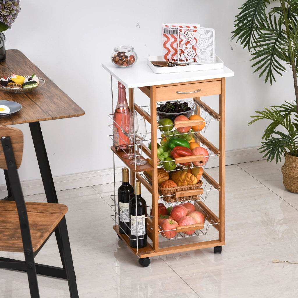 Carrello da cucina con cassetto e cestelli ¨C zephmum ¨C 47x37x83 cm