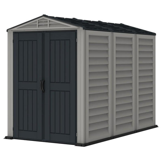 Casetta da Giardino Porta Attrezzi 161x250x210 cm in PVC Grigio/Grigio Scuro