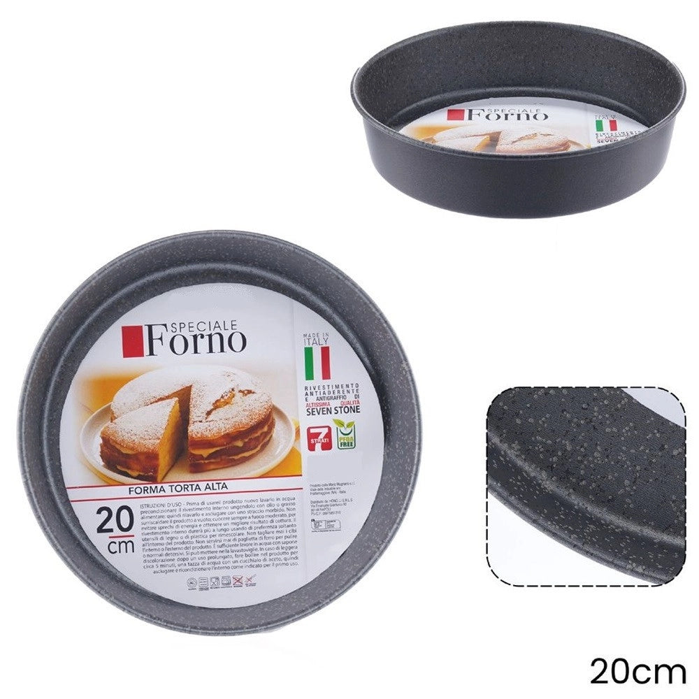 Trade Shop - Stampo Teglia Forma Tonda Torta Alta Antiaderente Antigraffio Da Forno ø20-22-24-28-32cm -