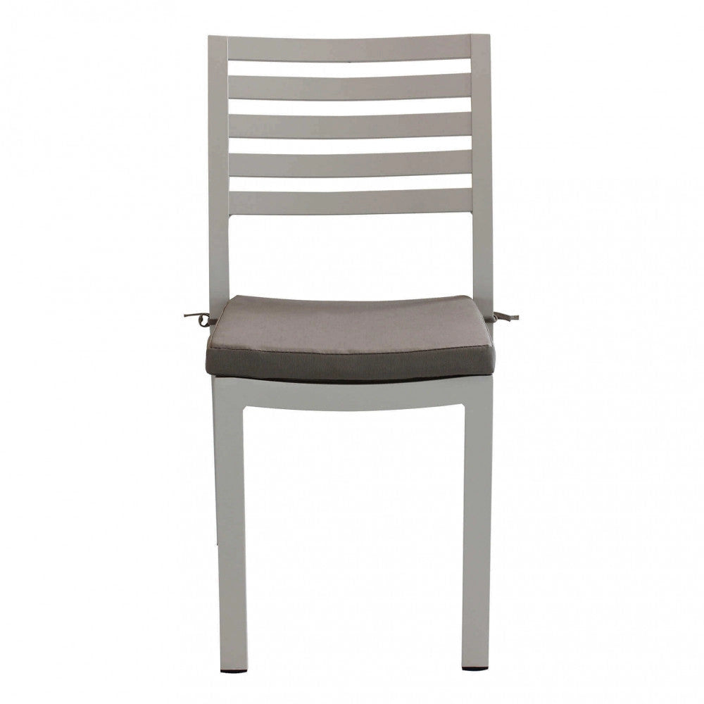 Sedia da Giardino Formentera con Cuscino 46x62x84 h cm in Alluminio Tortora