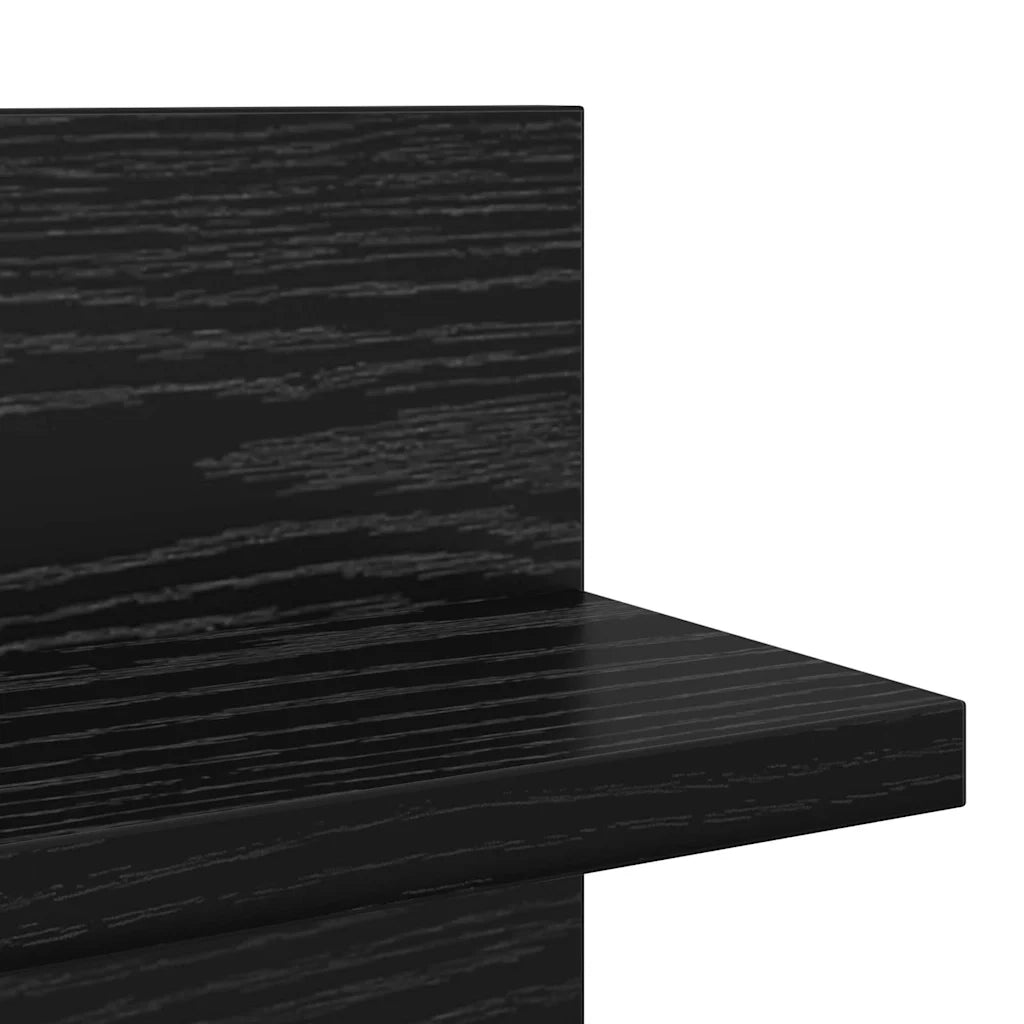 Scaffale da parete 2 pcs Rovere Nero 80 x 11,5 x 18 cm 875190