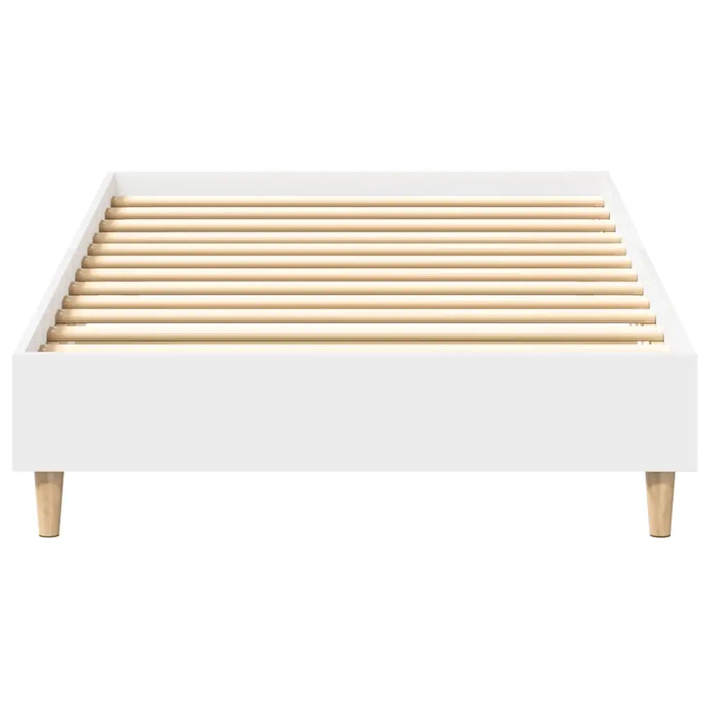 Giroletto senza Materasso-Struttura Letto Bianco 100x200 cm in Legno Massello