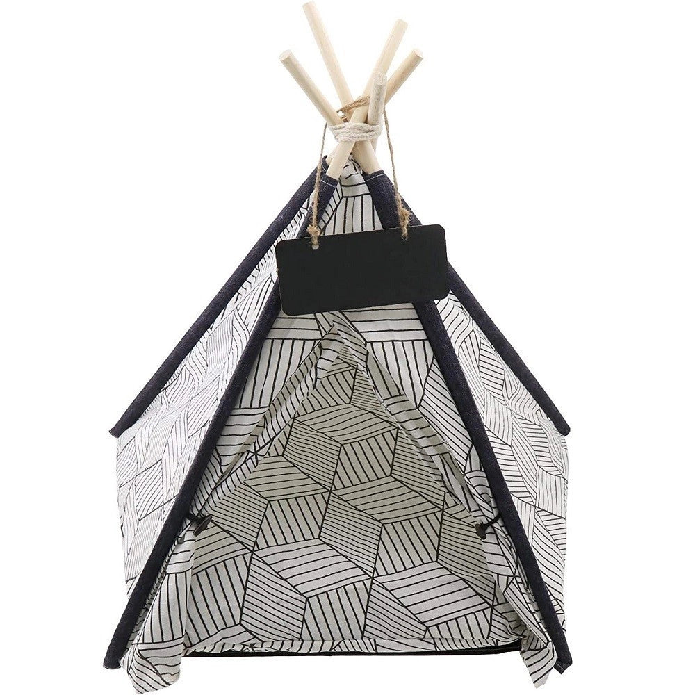 Trade Shop - Tepee Letto Cuscino Lavagna Rimovibile Lavabile Portatile Per Animali 50x50x70cm -