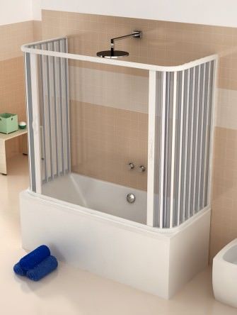 Box vasca Venusia - 3 lati, apertura centrale (doppia anta) - Misura: 70x150x70 x h150