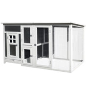 Pollaio per Galline ¨C zephmum ¨C Grigio e Bianco, Legno, 160x75x80 cm