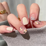 24 pezzi di fiori per stampare - artigianali punte per unghie quadrate - copertura completa - arte per unghie - fiori carini - per donne .