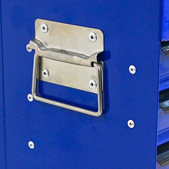 Scaffale in acciaio con 3 cassetti e vassoio superiore, serratura in metallo, per officina e garage, nero 60 × 29,5 × 42 cm