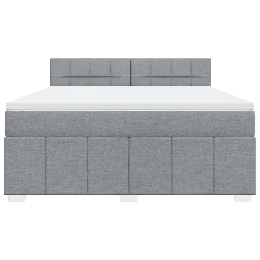 Giroletto a Molle con Materasso Grigio Chiaro180x200 cm Tessuto