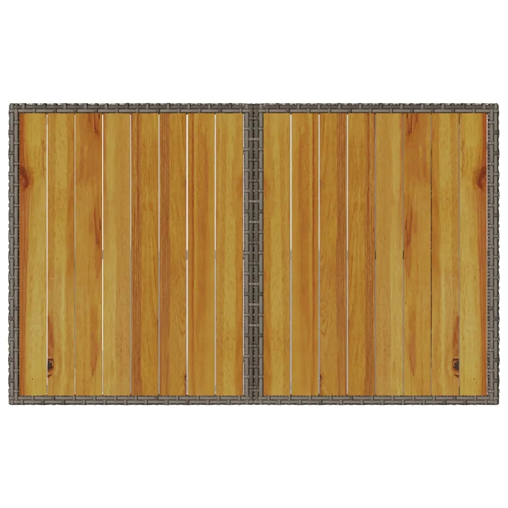 vidaXL Tavolo da Giardino Piano in Legno Grigio 110x68x70cm Polyrattan