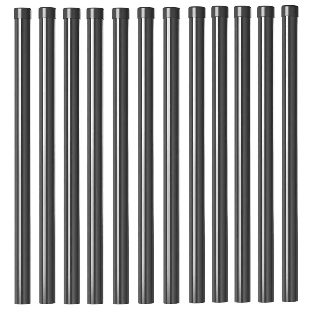 vidaXL Pali per Recinzione 12 pcs Grigio 90 cm