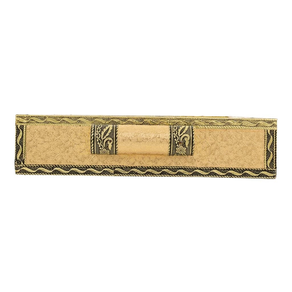 Vassoio in metallo dorato goffrato 25x20x4,5h