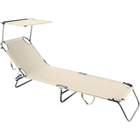 lettino con parasole mod. rimini-ecru e cod:ferx.2407