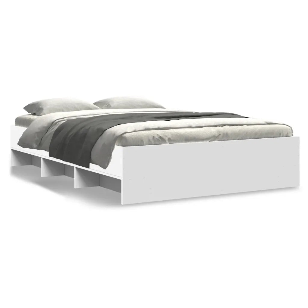 Letto matrimoniale | Letto per adulti | Giroletto Bianco 120x200 cm in Legno Multistrato